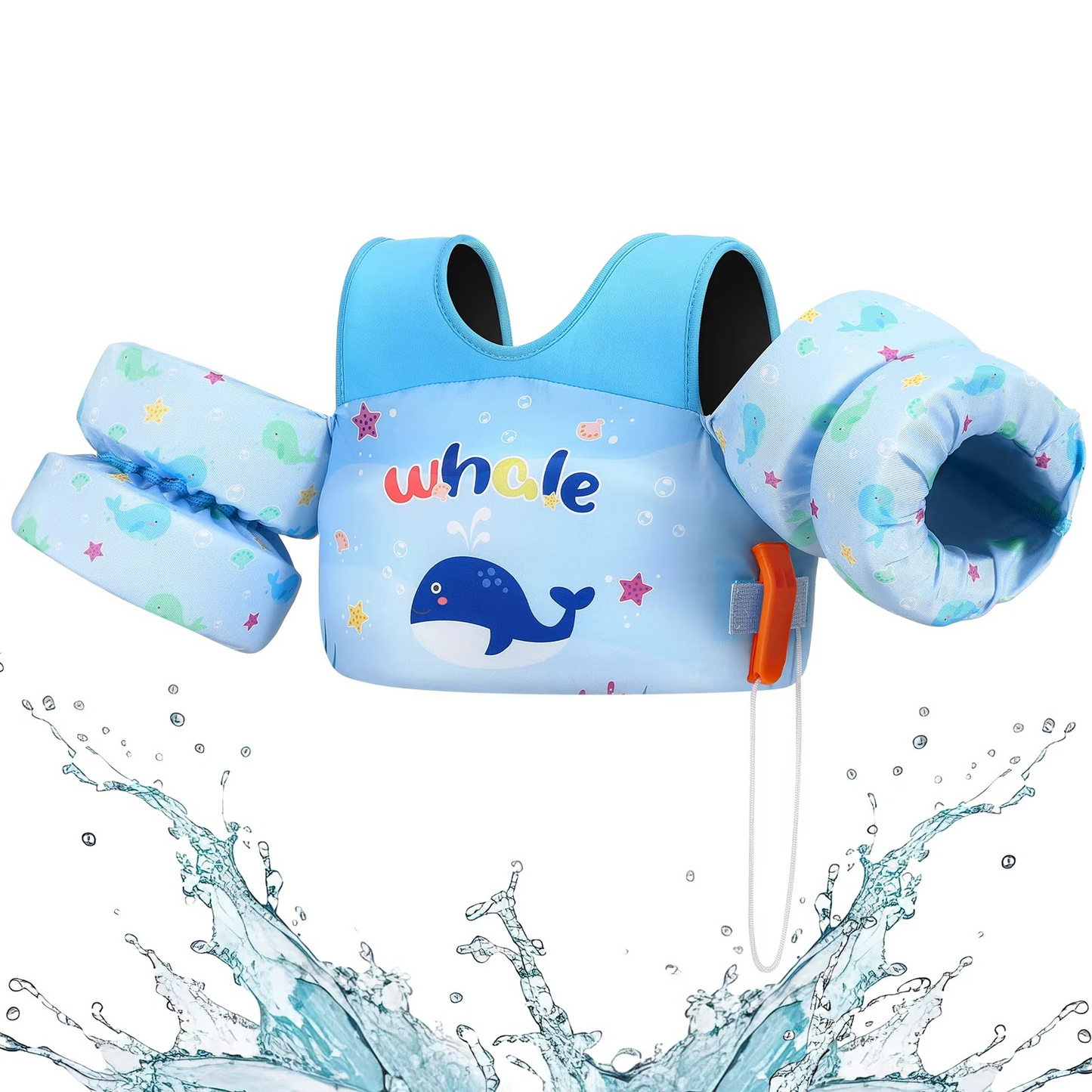 Schwimmweste für Kinder mit Schwimmkörpern und Sicherheitspfeife