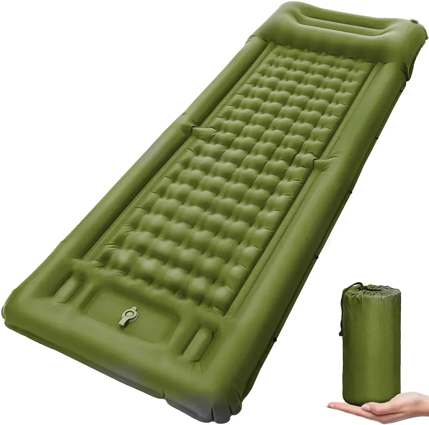 Leichte Camping-Luftmatratze mit Fußpumpe