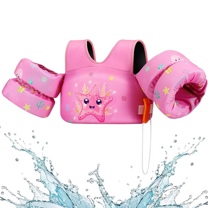 Schwimmweste für Kinder mit Schwimmkörpern und Sicherheitspfeife