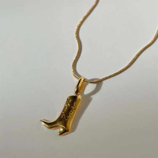 Rustic Farmhouse Boot Pendant Necklace - Halri