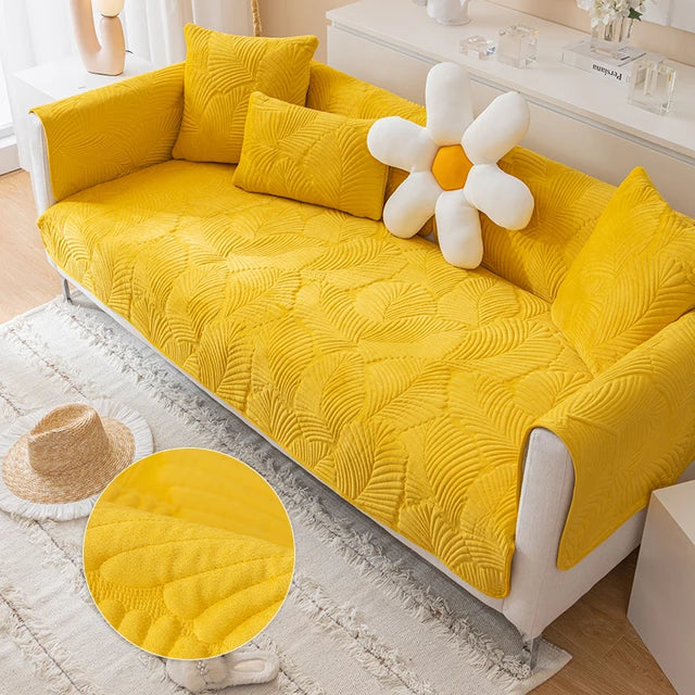 Plush Slip Resistant Sofa Protector – Cozy Fabric Couch Cover - Halri