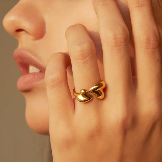 Beautiful Heart Shaped Adjustable Ring - Halri