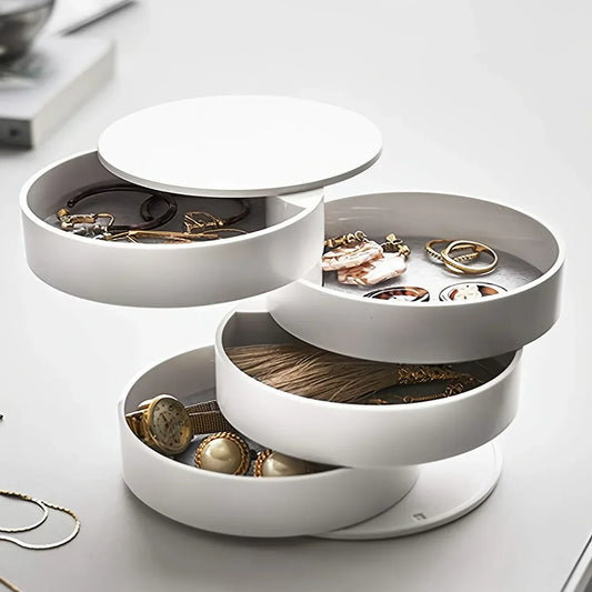 Rotating Jewelry Storage Case with 5 Tier Lid - Halri