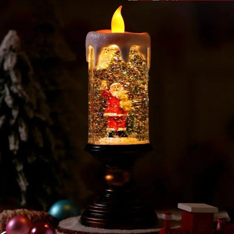 Weihnachtskerzenlampe aus mattiertem Glas