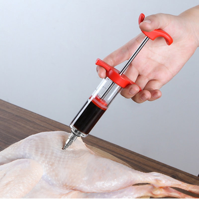 Easy Meat Injector for BBQ with Stainless Steel Tips - Halri