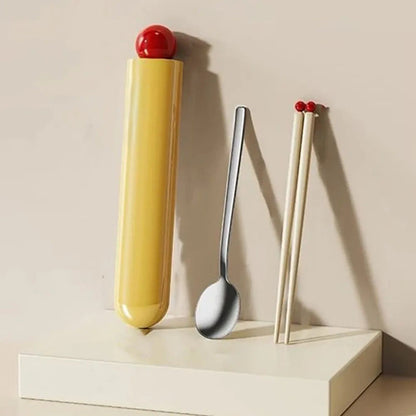 Kompaktes, wiederverwendbares Reise-Essstäbchen-Set