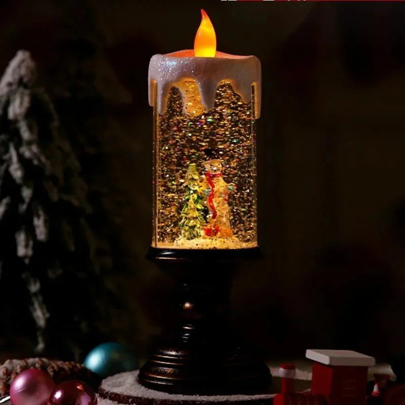 Frosted Glass Christmas Candle Lamp - Halri