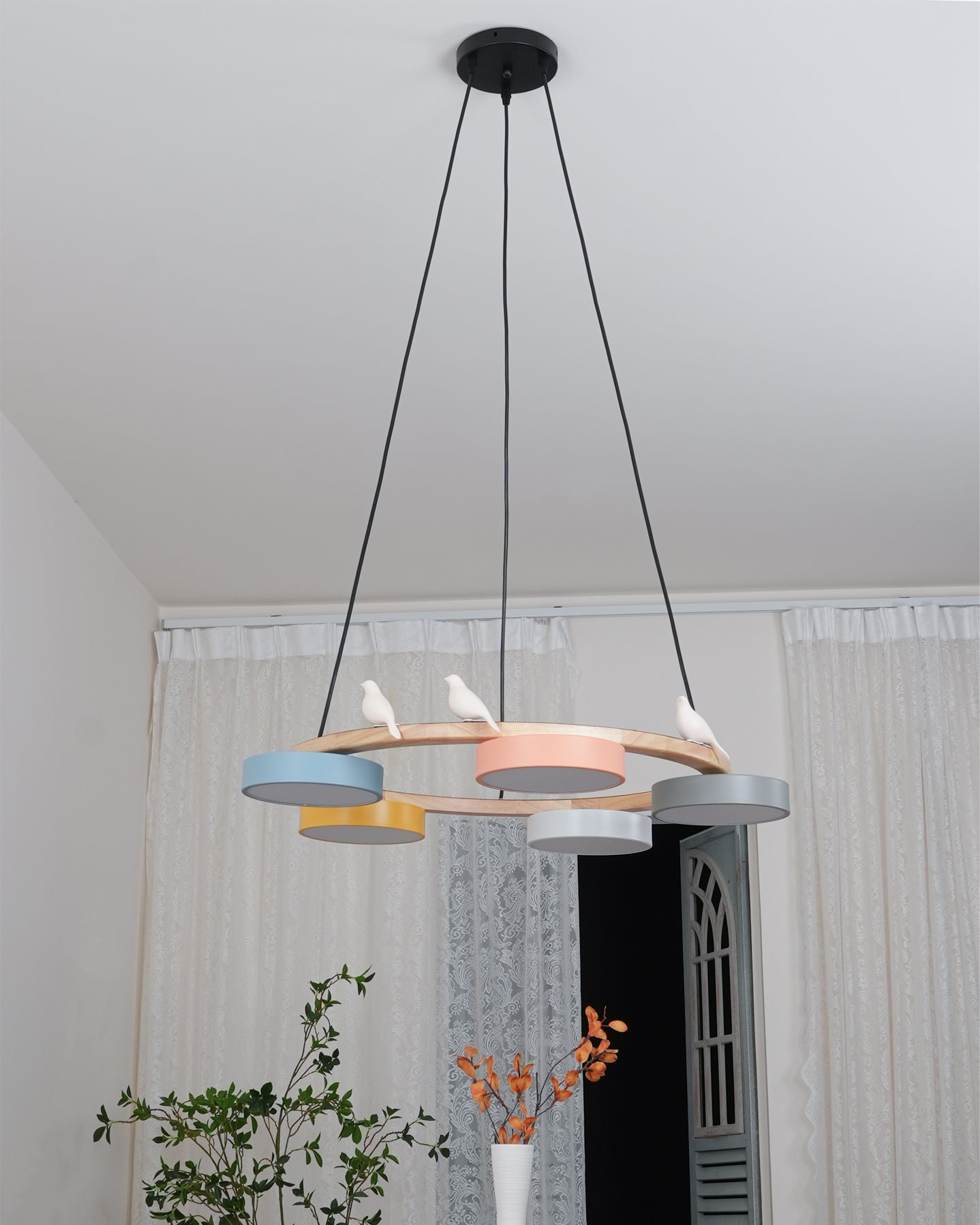 Beautiful Round Pendant LED Birdcage Light Fixture