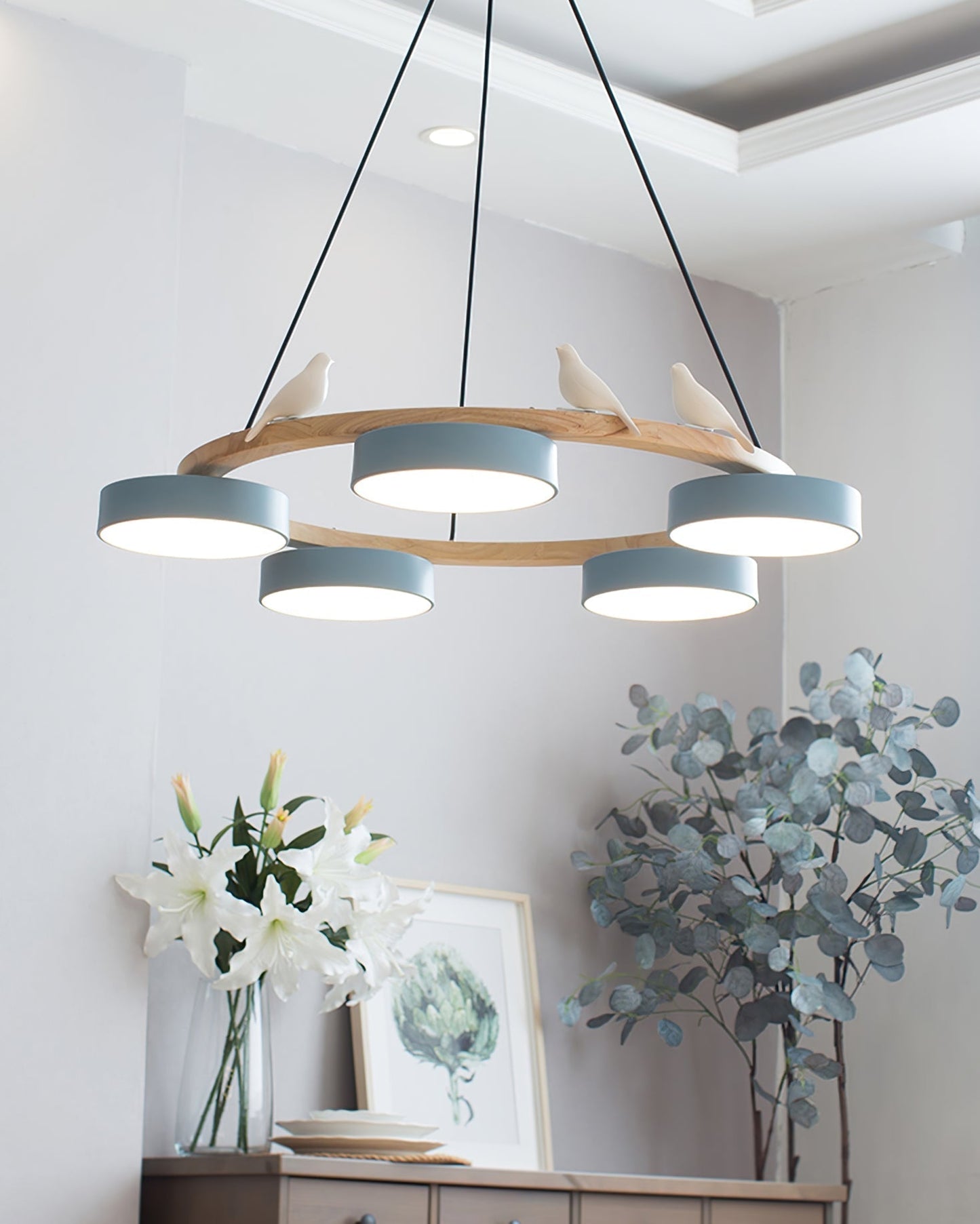 Beautiful Round Pendant LED Birdcage Light Fixture