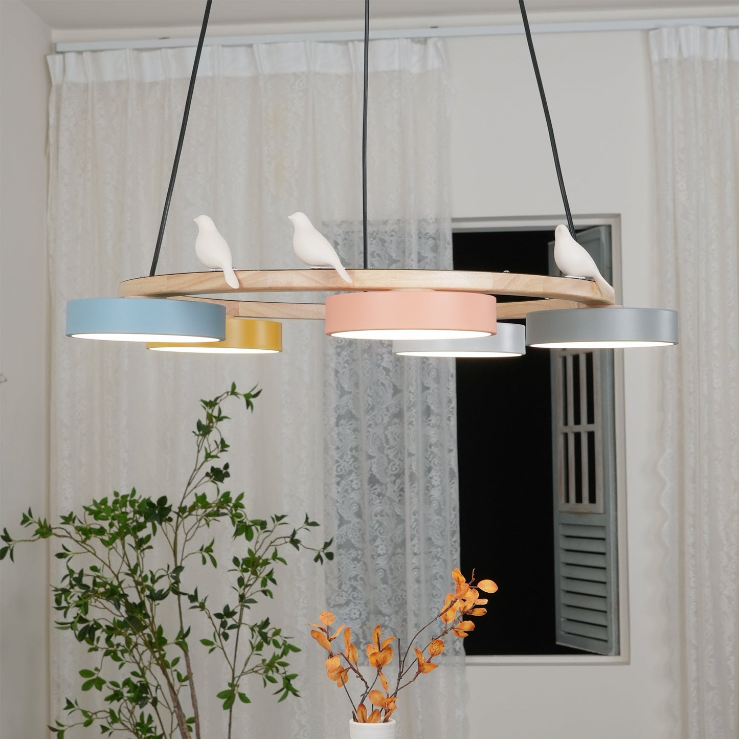 Beautiful Round Pendant LED Birdcage Light Fixture