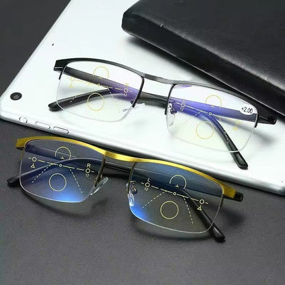 Prescription-Free Progressive Reading Glasses with Anti-Reflective Lenses - Halri