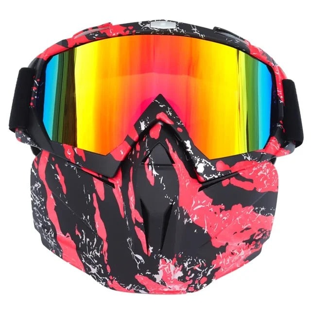 Wintersport-Gesichtsmaske und Schutzbrille