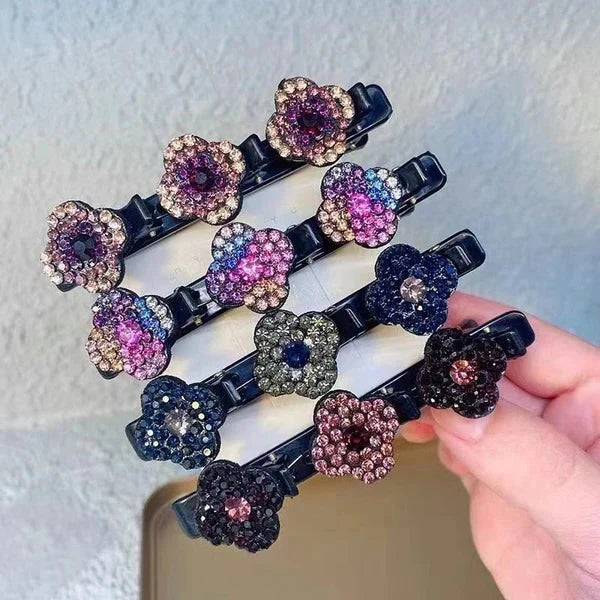 Shiny Gemstone Twist Hair Barrettes - Befez