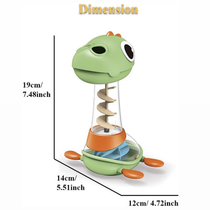 Spiraling Dino Shower Toy with Multi-hole Showerhead and Dual Water Inlets, Safe for Ages 18+ Months