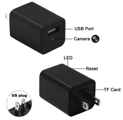 Compact 1080P Hidden Spy Camera Wall Charger