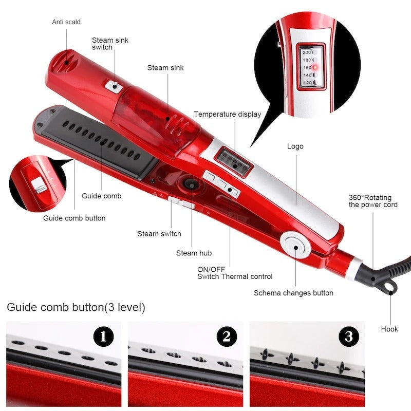 Steam Ceramic Hair Straightener Electric Professional Hair Tool