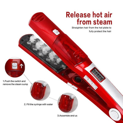 Steam Ceramic Hair Straightener Electric Professional Hair Tool