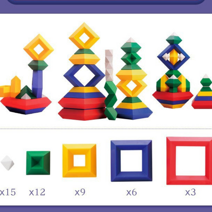 Montessori-Spielzeugset aus Holzstapelbausteinen