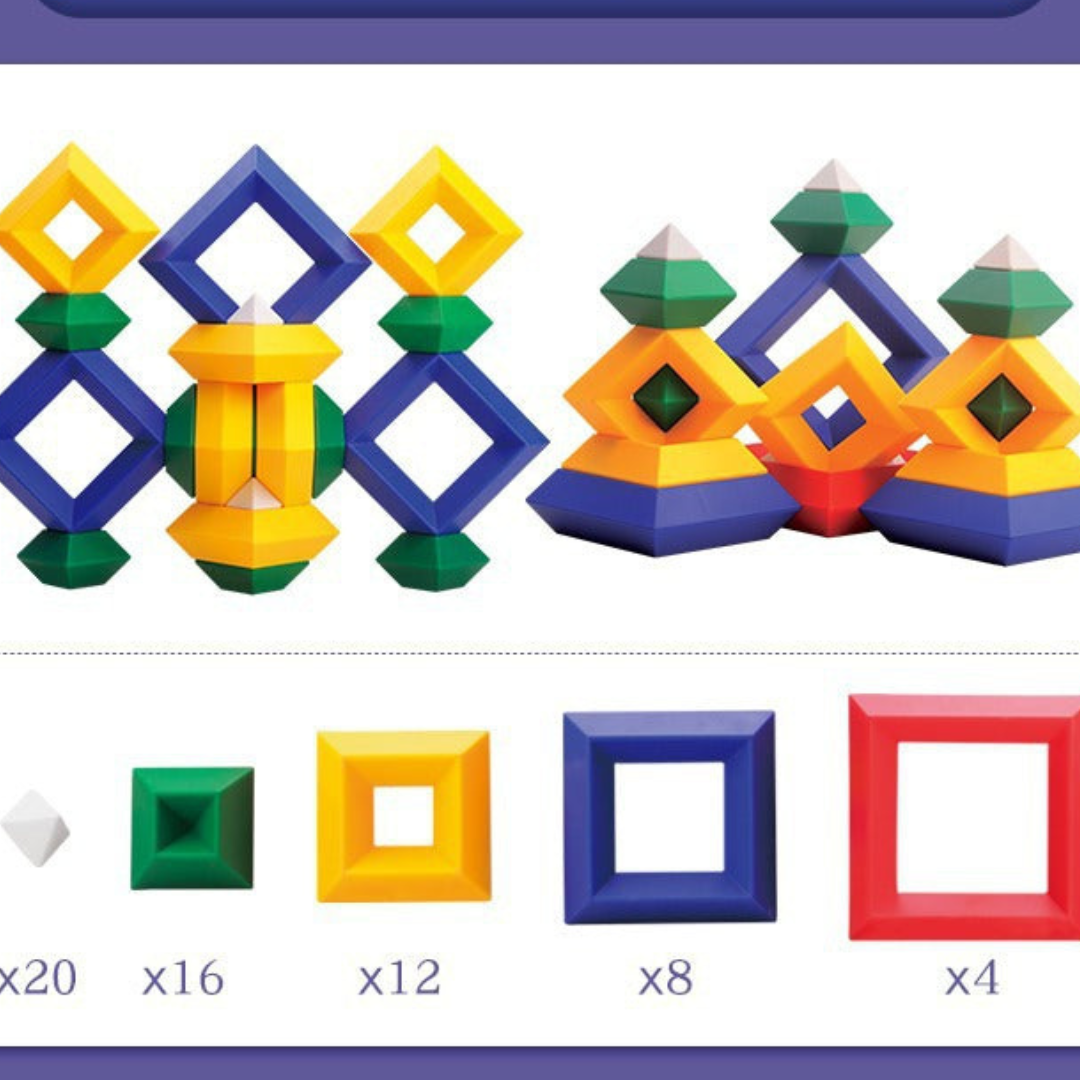 Montessori-Spielzeugset aus Holzstapelbausteinen