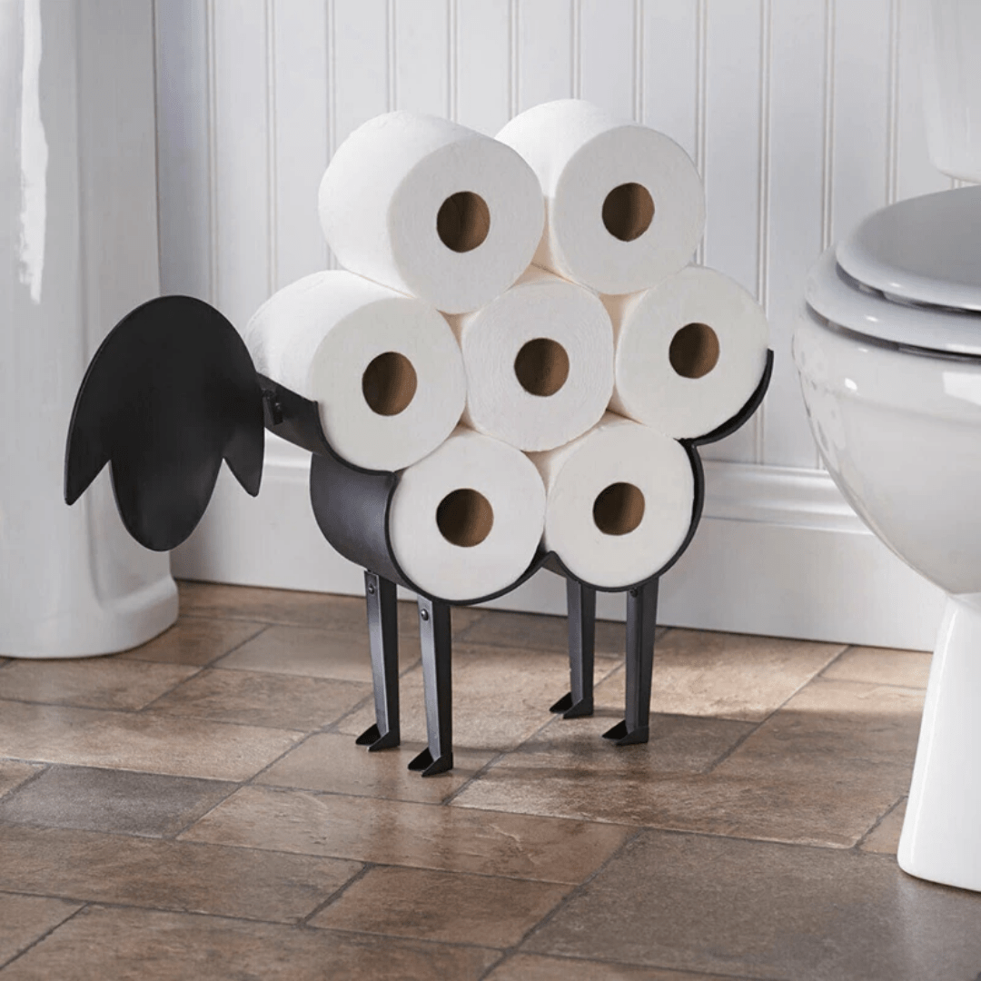 Rustikaler Toilettenpapierhalter aus Metall in Tierform
