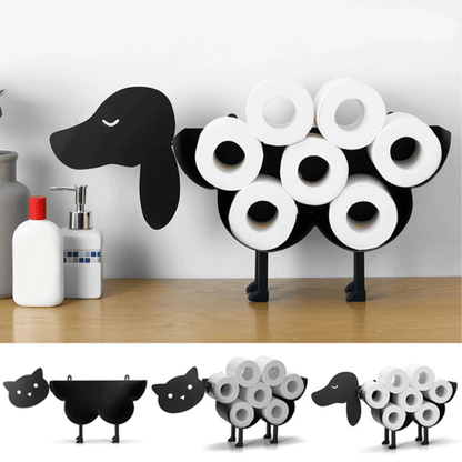 Rustikaler Toilettenpapierhalter aus Metall in Tierform