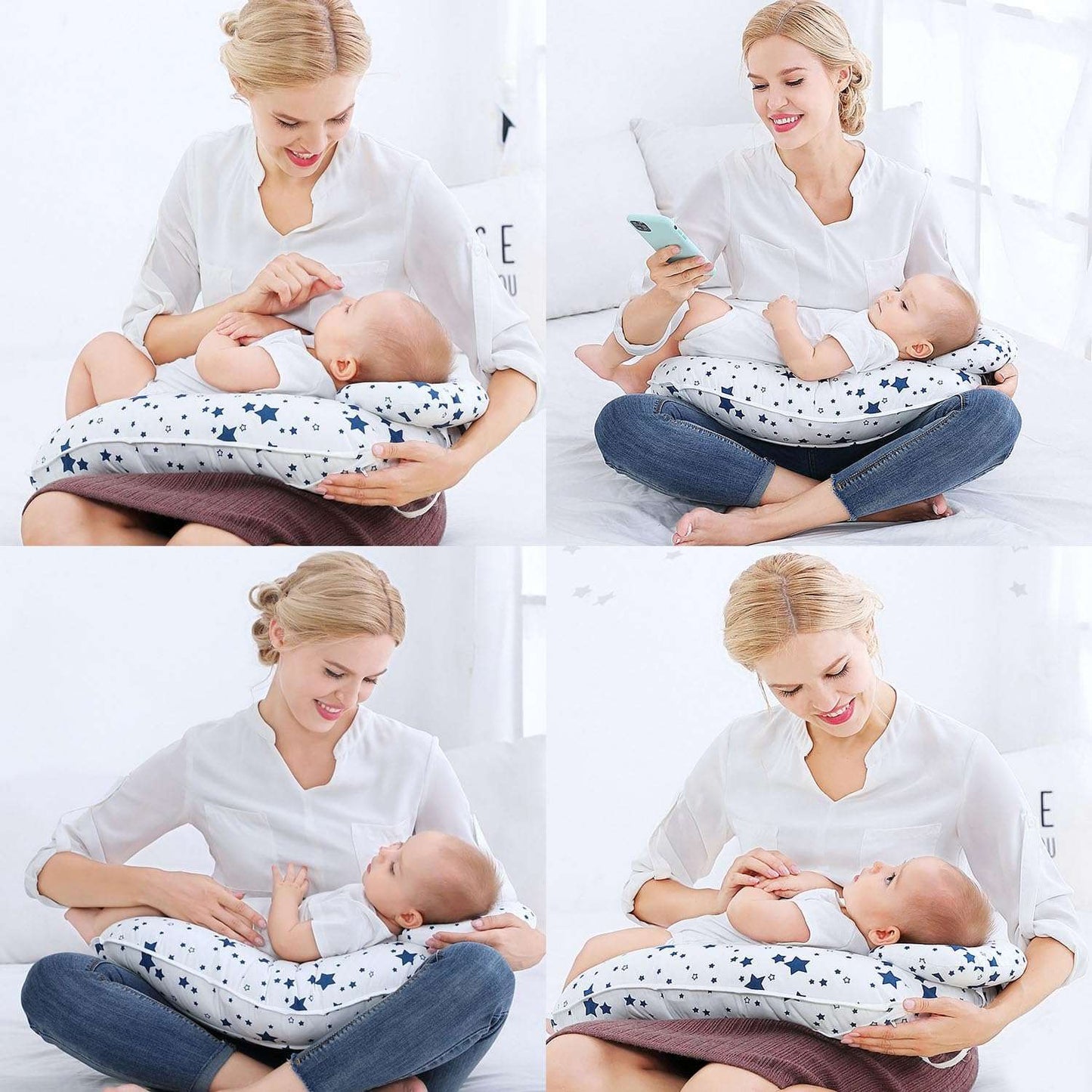U-Shaped Cotton Breastfeeding Pillow for Maternity Nursing Support