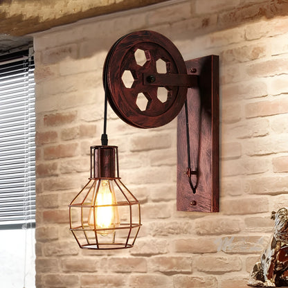 Rustikale LED-Wandleuchte aus Metall – Moderne Industrielampe 