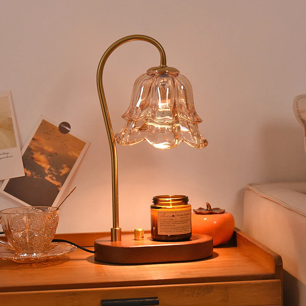 Elegant Classic Glass Floral Table Light - Halri