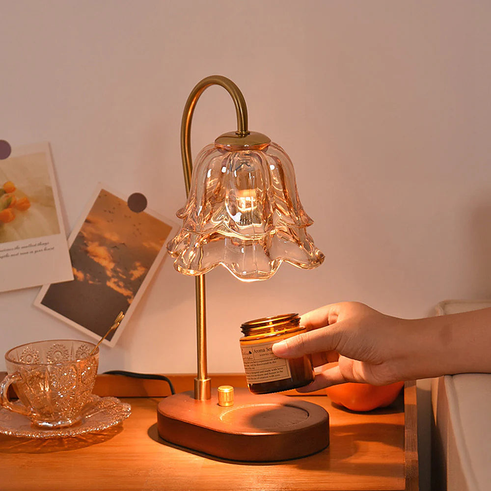 Modern Vintage Glass Flower Shape Table Lamp