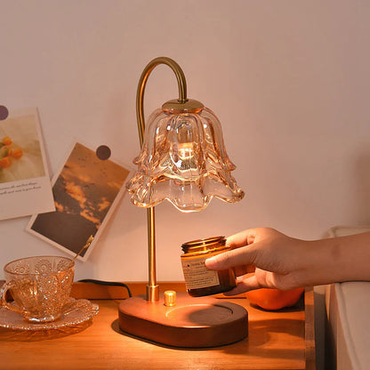 Modern Vintage Glass Flower Shape Table Lamp