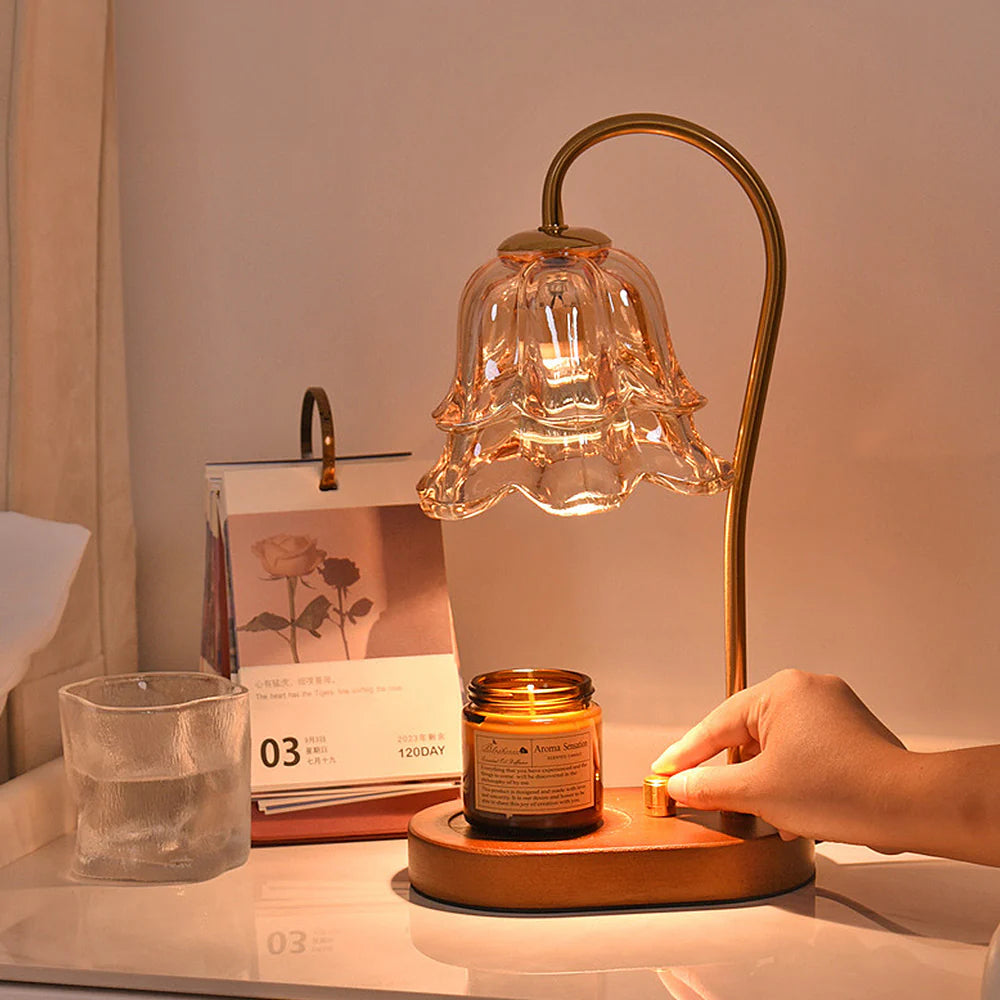 Modern Vintage Glass Flower Shape Table Lamp