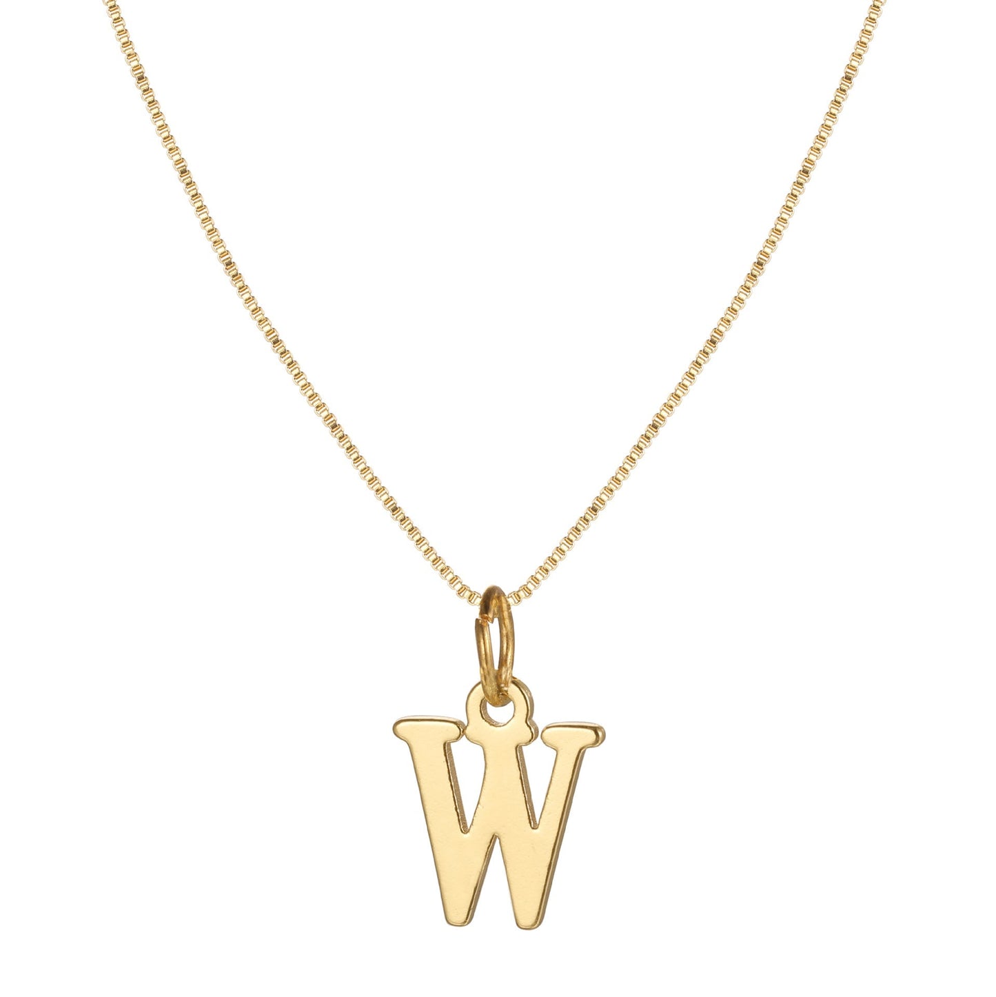 Schlichte Halskette mit Initialenanhänger aus 14-karätigem Gold
