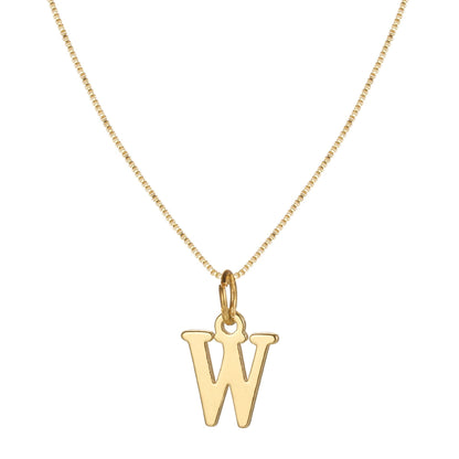 Schlichte Halskette mit Initialenanhänger aus 14-karätigem Gold