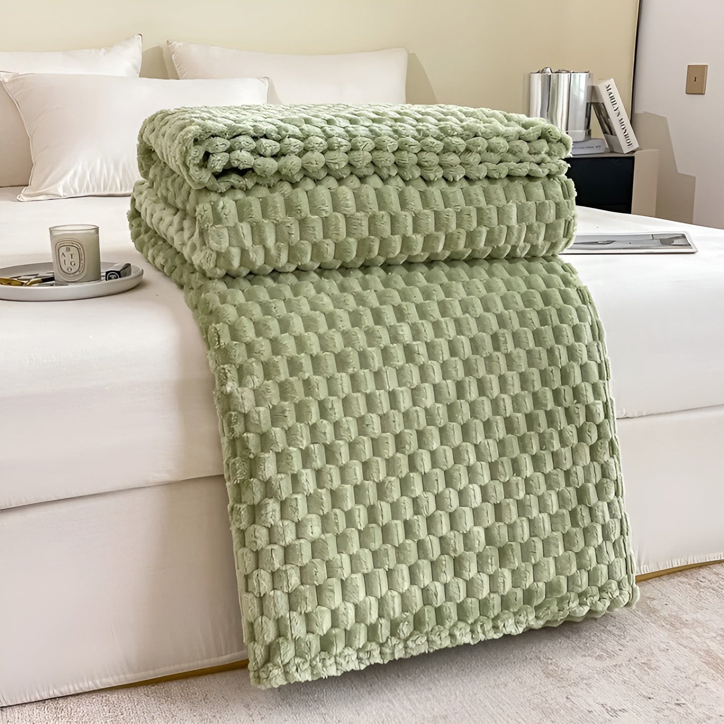 Plüschige, graue Kuscheldecke – weich und warm