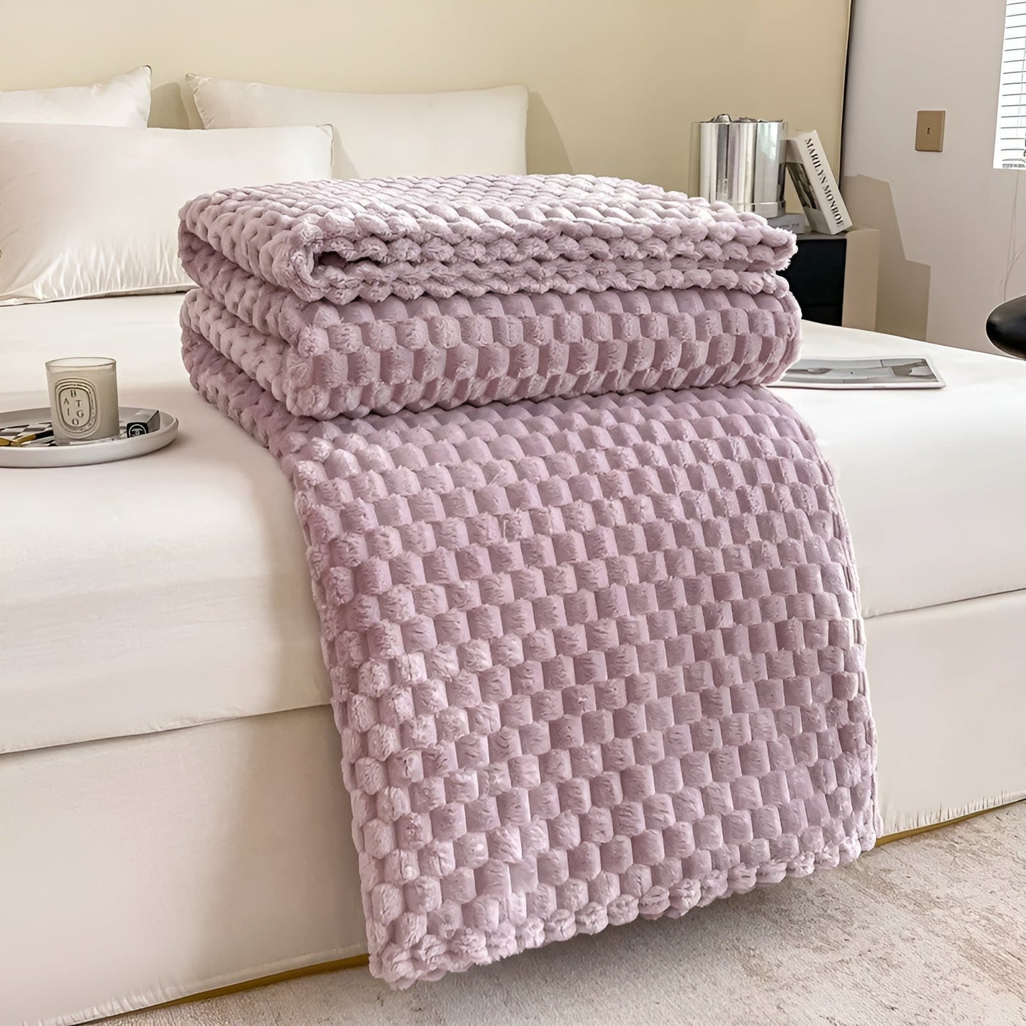 Plüschige, graue Kuscheldecke – weich und warm