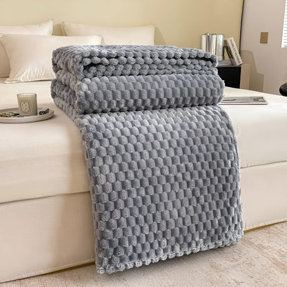 Plüschige, graue Kuscheldecke – weich und warm