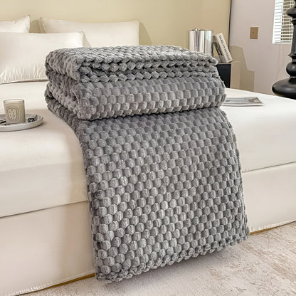 Plüschige, graue Kuscheldecke – weich und warm