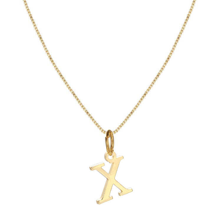 Schlichte Halskette mit Initialenanhänger aus 14-karätigem Gold