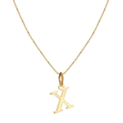 Schlichte Halskette mit Initialenanhänger aus 14-karätigem Gold
