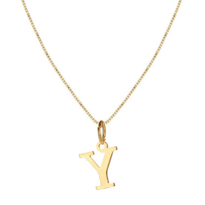 Schlichte Halskette mit Initialenanhänger aus 14-karätigem Gold