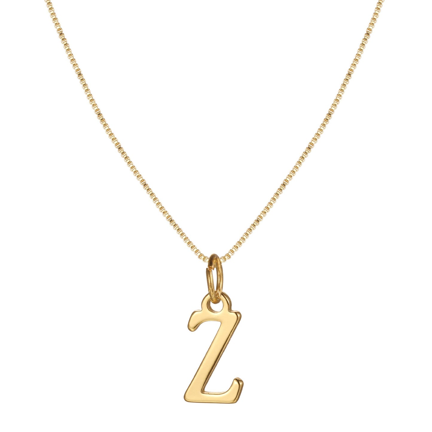 Schlichte Halskette mit Initialenanhänger aus 14-karätigem Gold