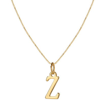 Schlichte Halskette mit Initialenanhänger aus 14-karätigem Gold