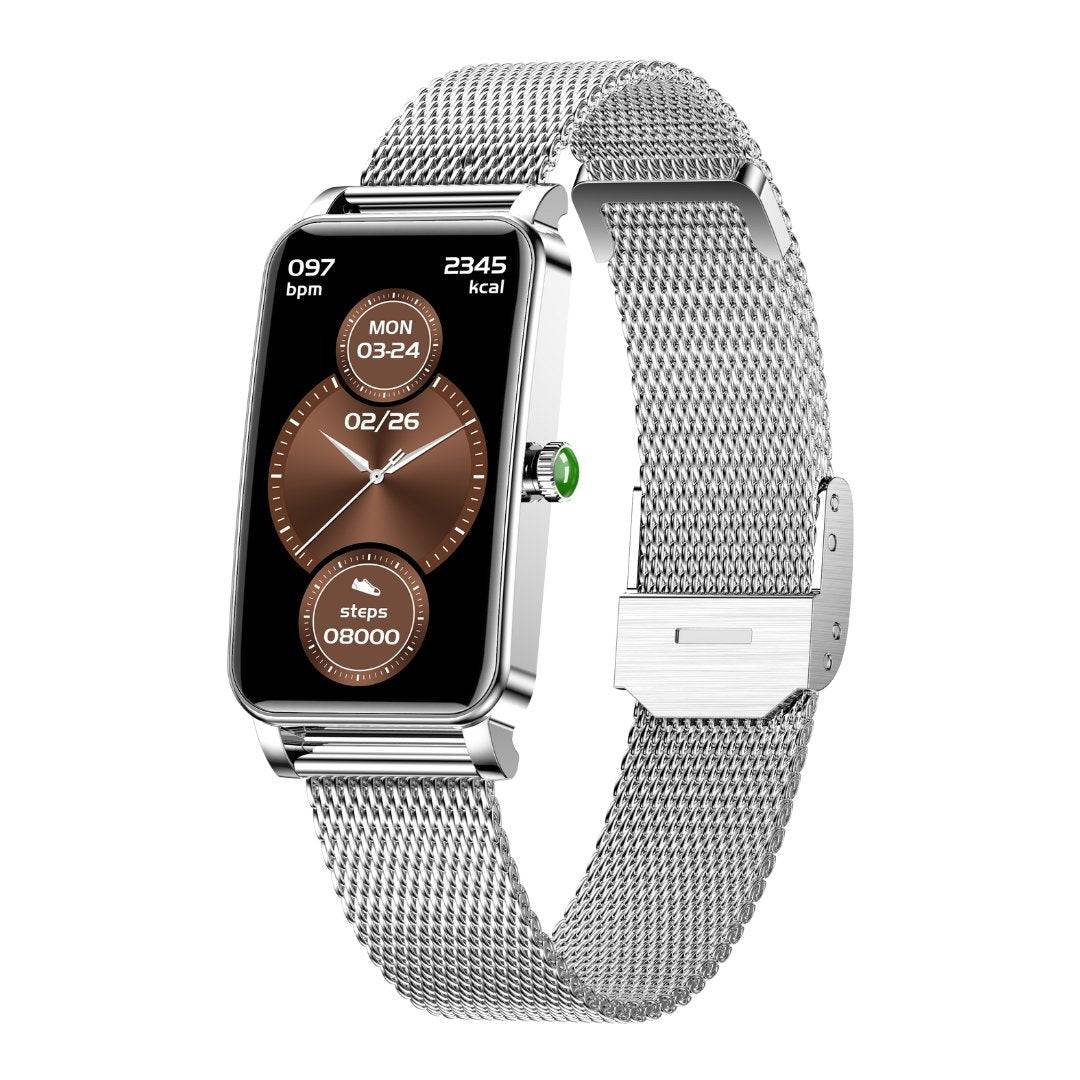 Schlanke Fitness-Smartwatch für Damen mit Herzfrequenzmesser