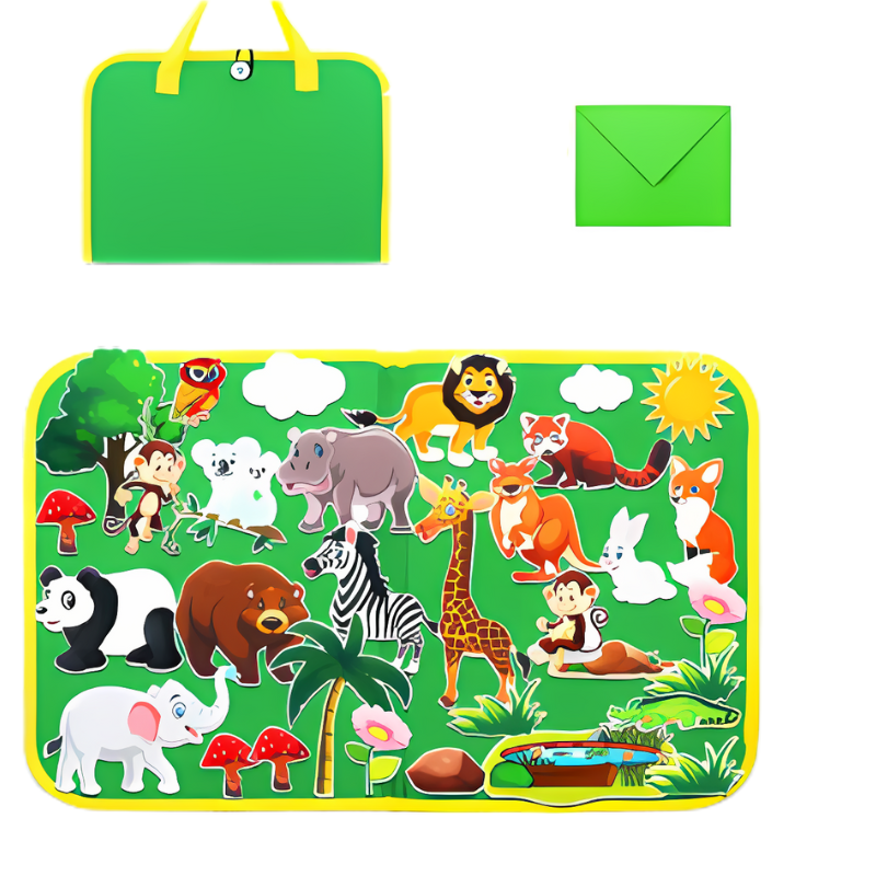 Fun Learning Board with Soft Felt Toys for Kids - Halri