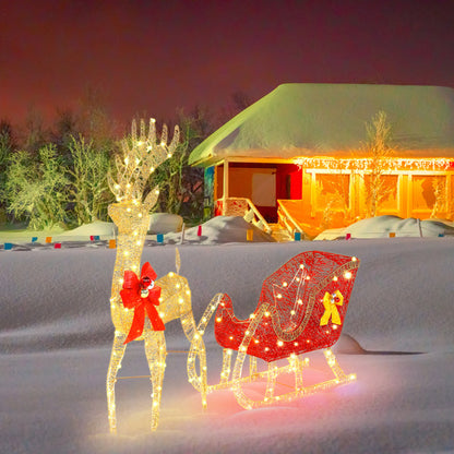 Giant Holiday Christmas Sleigh Outdoor Decor