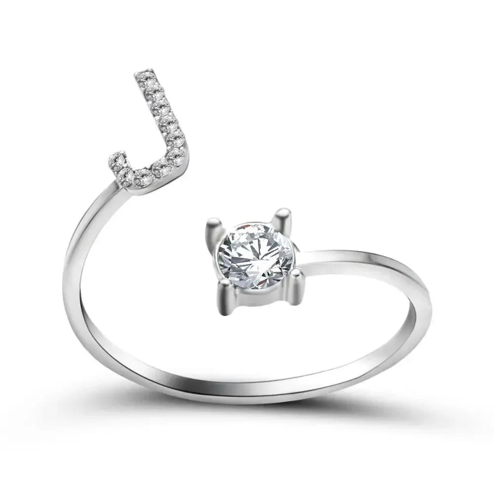 Personalisierter, zarter Diamantring mit Initialen