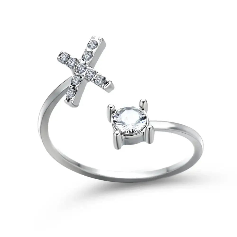 Personalisierter, zarter Diamantring mit Initialen