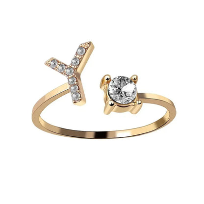 Personalisierter, zarter Diamantring mit Initialen