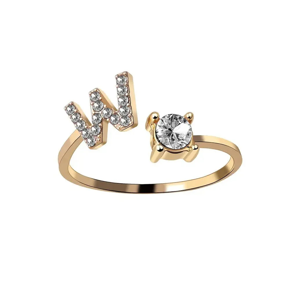 Personalisierter, zarter Diamantring mit Initialen