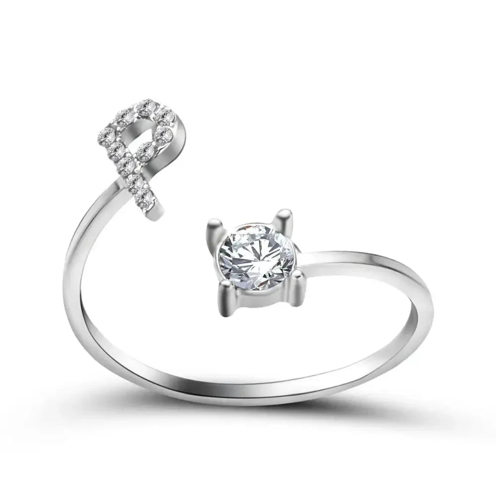Personalisierter, zarter Diamantring mit Initialen